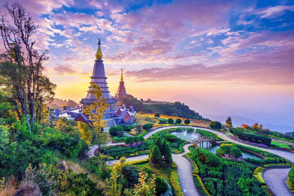 Tajlandia - Pagoda w doi Inthanon